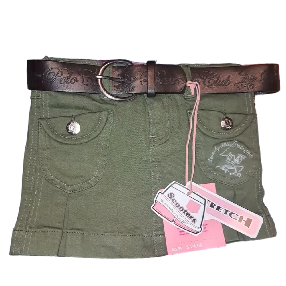 🆕️Vintage Y2K Beverly Hills Polo Club Skort Army Green Sz 3T NWT